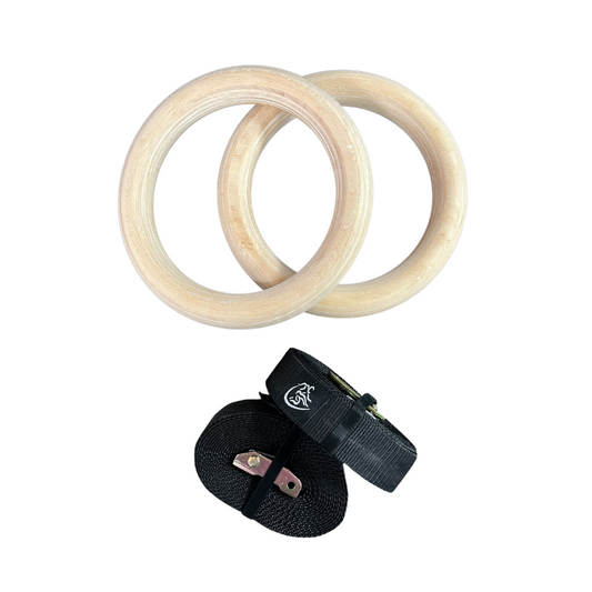 Gymnetic wooden gymnastic rings