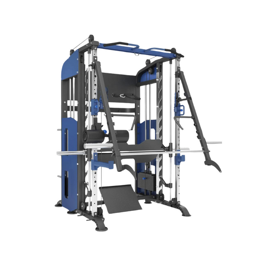 BGTS114 Smith Machine bleue Gymnetic (plaques sélectives) - Body Gym équipements