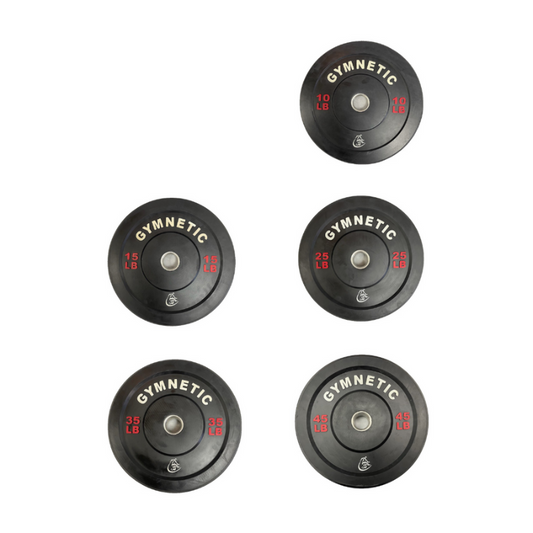 Ensemble de bumper plates Gymnetic 10 à 45 lbs (260 lbs total) - Body Gym équipements
