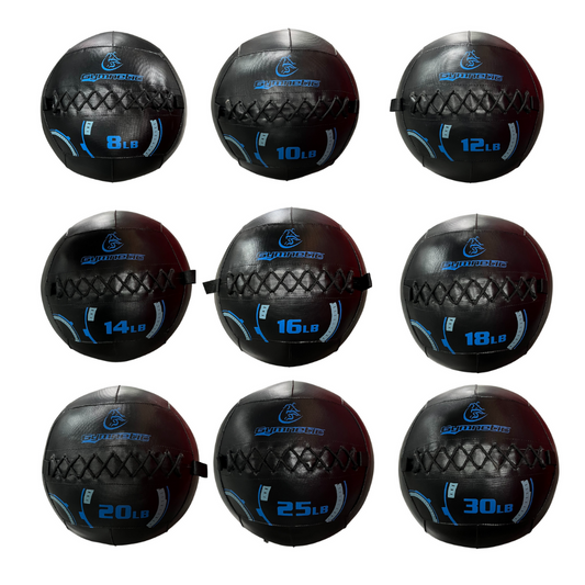 Ensemble de Wall Balls Professionnels Gymnetic 8 à 30 lbs