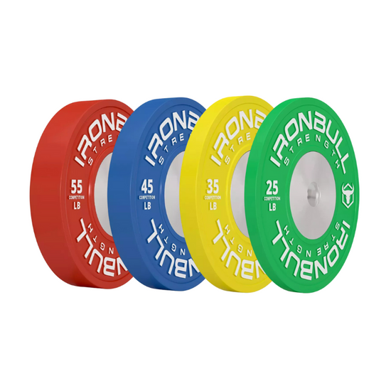 Ensemble de bumper plates de compétition calibrées IronBull (25 à 55 LB) - Body Gym équipements