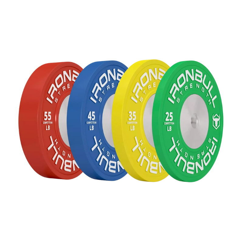 Ensemble de bumper plates de compétition calibrées IronBull (25 à 55 LB) - Body Gym équipements