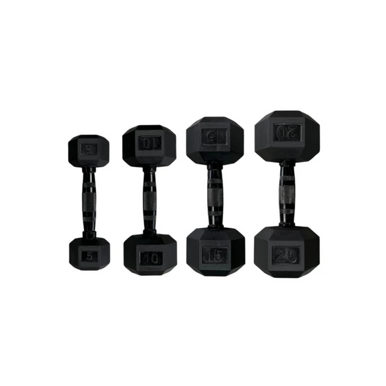 Ensemble de poids hexagonaux noirs 5 à 100 LB Gymnetic - Body Gym équipements