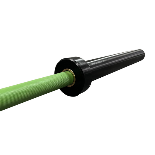 Barre d'haltérophilie de 7'', 45 lbs, 28mm, testée 1500 lbs verte et noire - Body Gym équipements