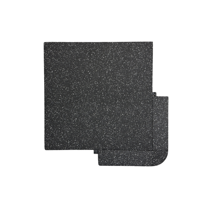 Tuile de caoutchouc Premium de 1m x 1m 3/4" noir et rouge - Body Gym équipements