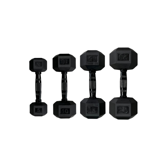 Ensemble de poids hexagonaux noirs 5 à 50 LB Gymnetic - Body Gym équipements