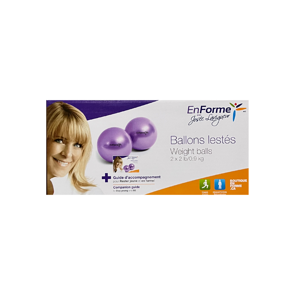 Ballons de pilates lestés 2 lbs JL - Body Gym équipements