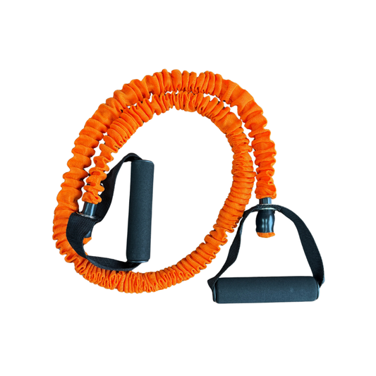 Élastique de polyester orange avec poignée - Résistance Légère