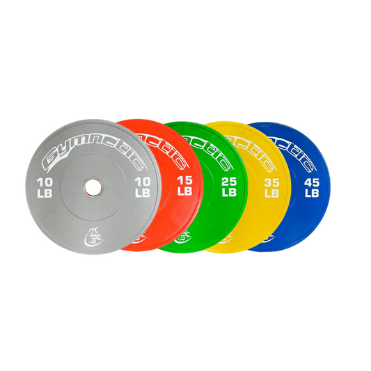 Ensemble de bumper plates d'entraînement Gymnetic (10 à 45 LB)