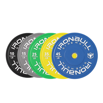 Ensemble de bumper plates d'entraînement Ironbull (10 à 45 LB)