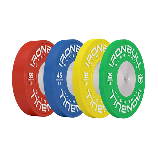 Ensemble de bumper plates de compétition calibrées IronBull (25 à 55 LB)