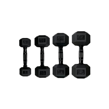 Set of black hexagonal weights 5 to 100 LB Gymnetic