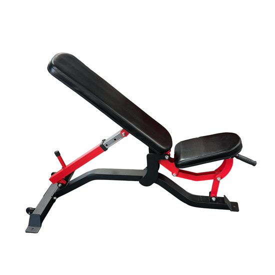 Banc d'entraînement ajustable rouge Gymnetic - Body Gym Équipements Canada