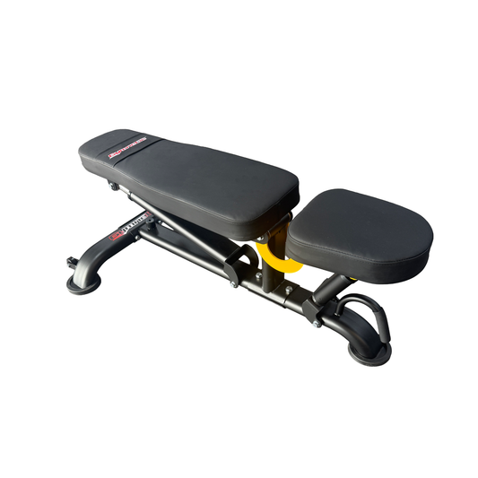 Banc ajustable avec accents jaunes BG-3039 Gymnetic - Body Gym Équipements Canada