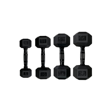 Set of black hexagonal weights 5 to 50 LB Gymnetic