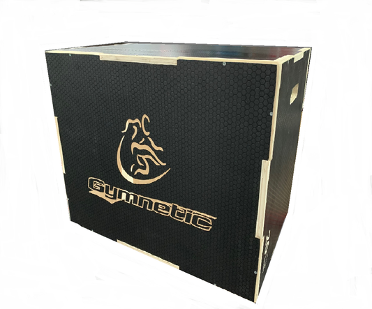 20", 24", 30" Gymnetic 3-in-1 Black Wooden Plyometric Box