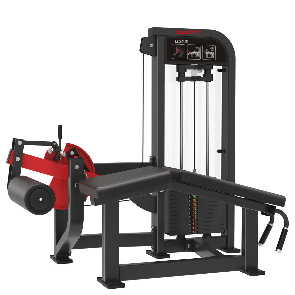Machine pour jambes à position couché eBGHS15 Prone Leg Curl Gymnetic - Body Gym Équipements Canada