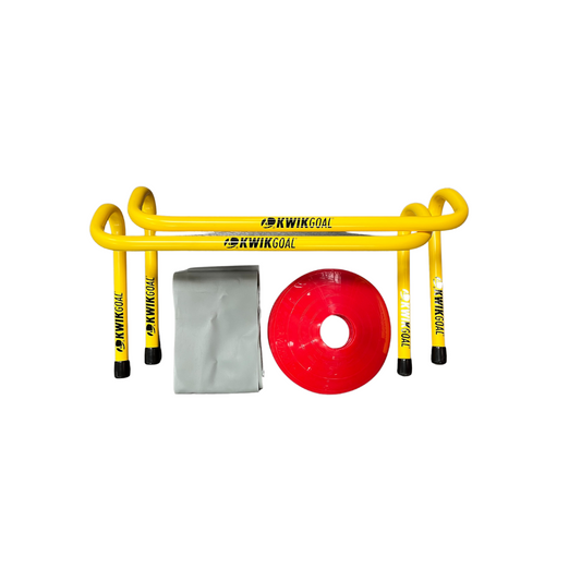 Kit de haies jaunes avec 10 cônes et élastique de résistance - Body Gym équipements